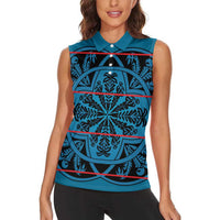 Lesotho Seanamarena - Kharetsa Women Sleeveless Polo Shirt Basotho Traditional Blanket Style - Wonder Print Shop