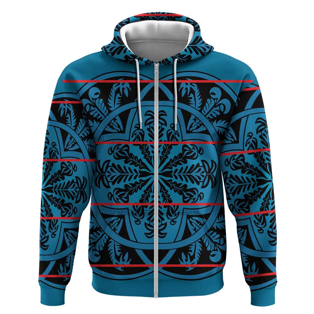 Lesotho Seanamarena - Kharetsa Zip Hoodie Basotho Traditional Blanket Style - Wonder Print Shop