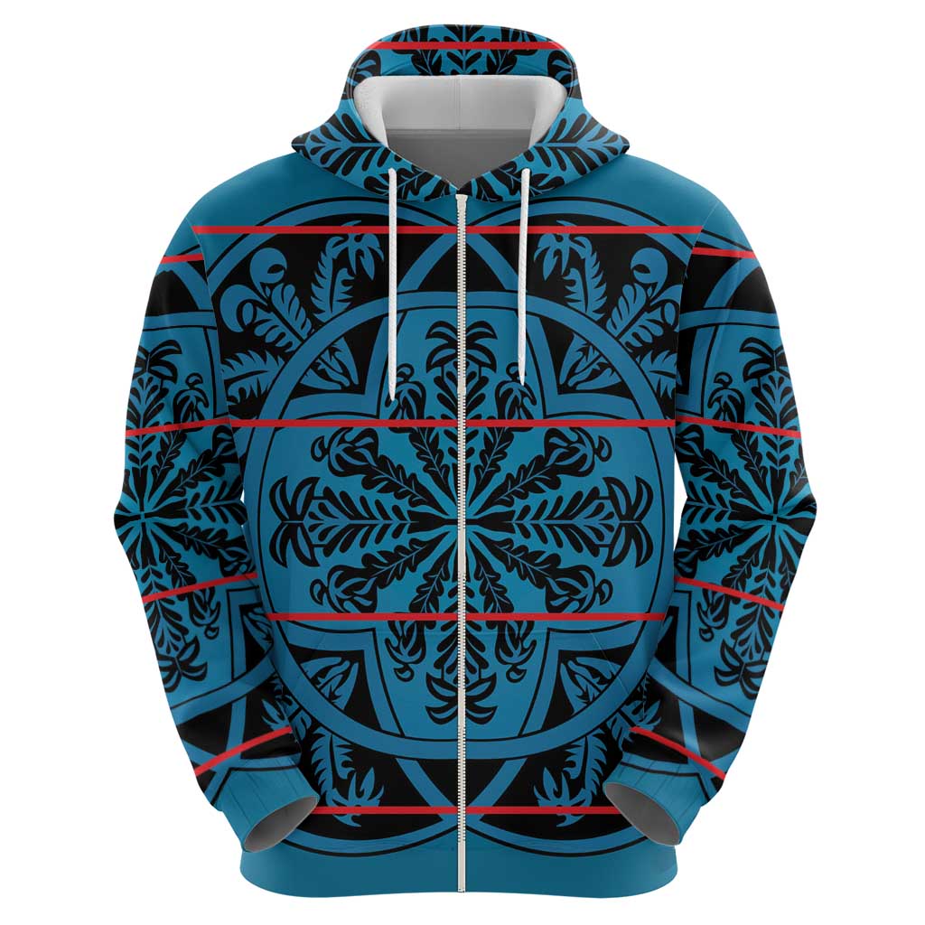 Lesotho Seanamarena - Kharetsa Zip Hoodie Basotho Traditional Blanket Style - Wonder Print Shop