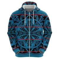 Lesotho Seanamarena - Kharetsa Zip Hoodie Basotho Traditional Blanket Style - Wonder Print Shop