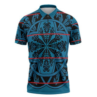 Lesotho Seanamarena - Kharetsa Zipper Polo Shirt Basotho Traditional Blanket Style - Wonder Print Shop