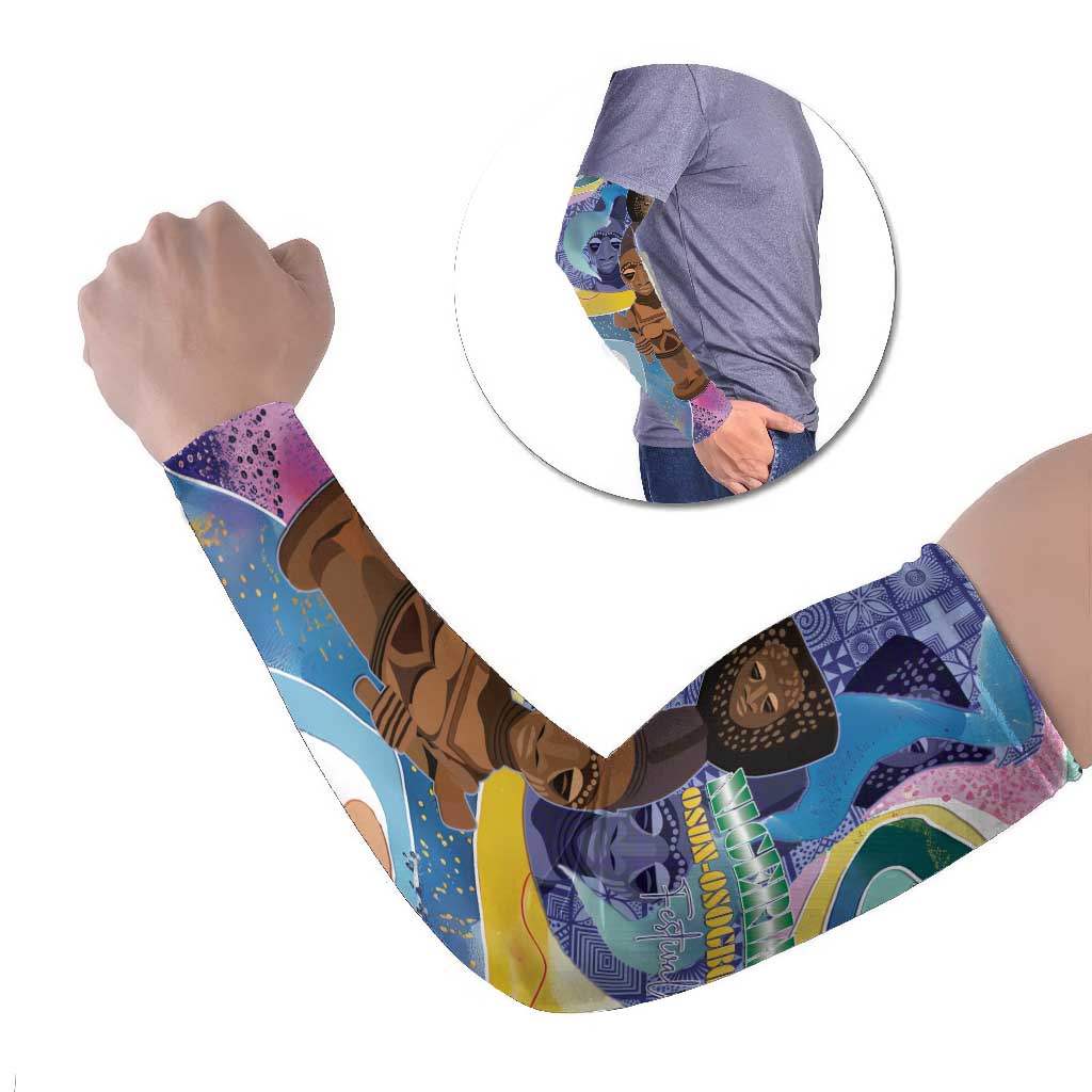 Nigeria Osun-Osogbo Festival Arm Sleeves Oshun God - Yoruba Pattern - Wonder Print Shop