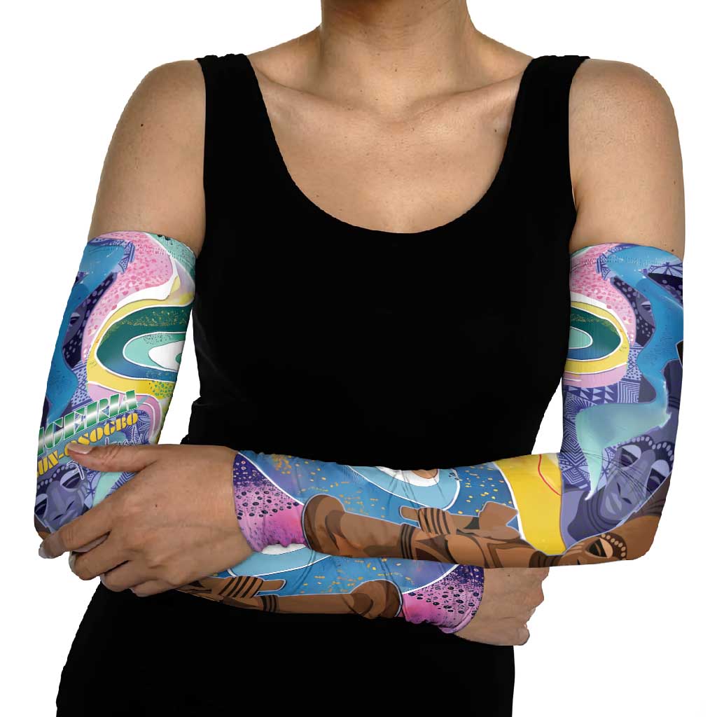 Nigeria Osun-Osogbo Festival Arm Sleeves Oshun God - Yoruba Pattern - Wonder Print Shop