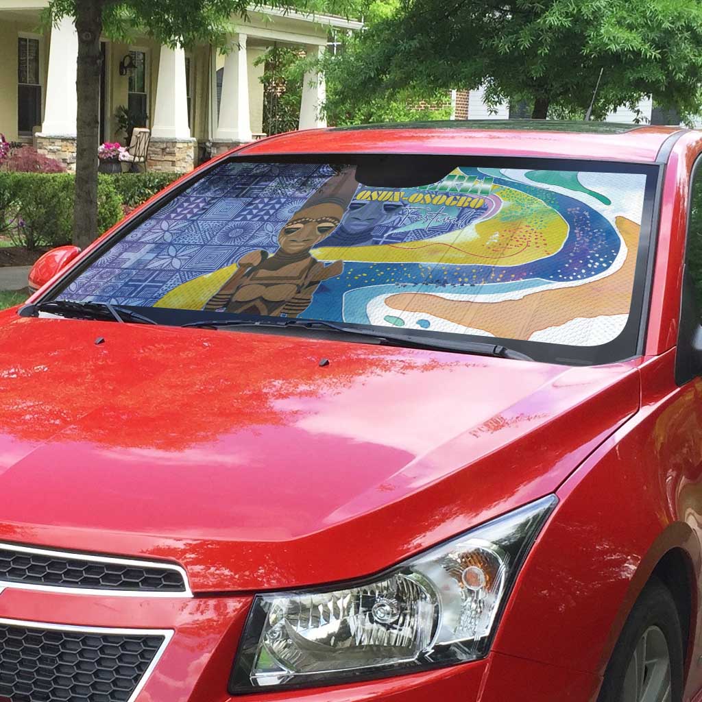 Nigeria Osun-Osogbo Festival Auto Sun Shade Oshun God - Yoruba Pattern - Wonder Print Shop