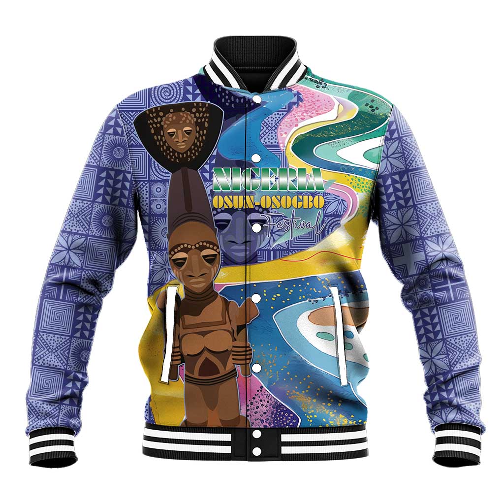 Nigeria Osun-Osogbo Festival Baseball Jacket Oshun God - Yoruba Pattern - Wonder Print Shop