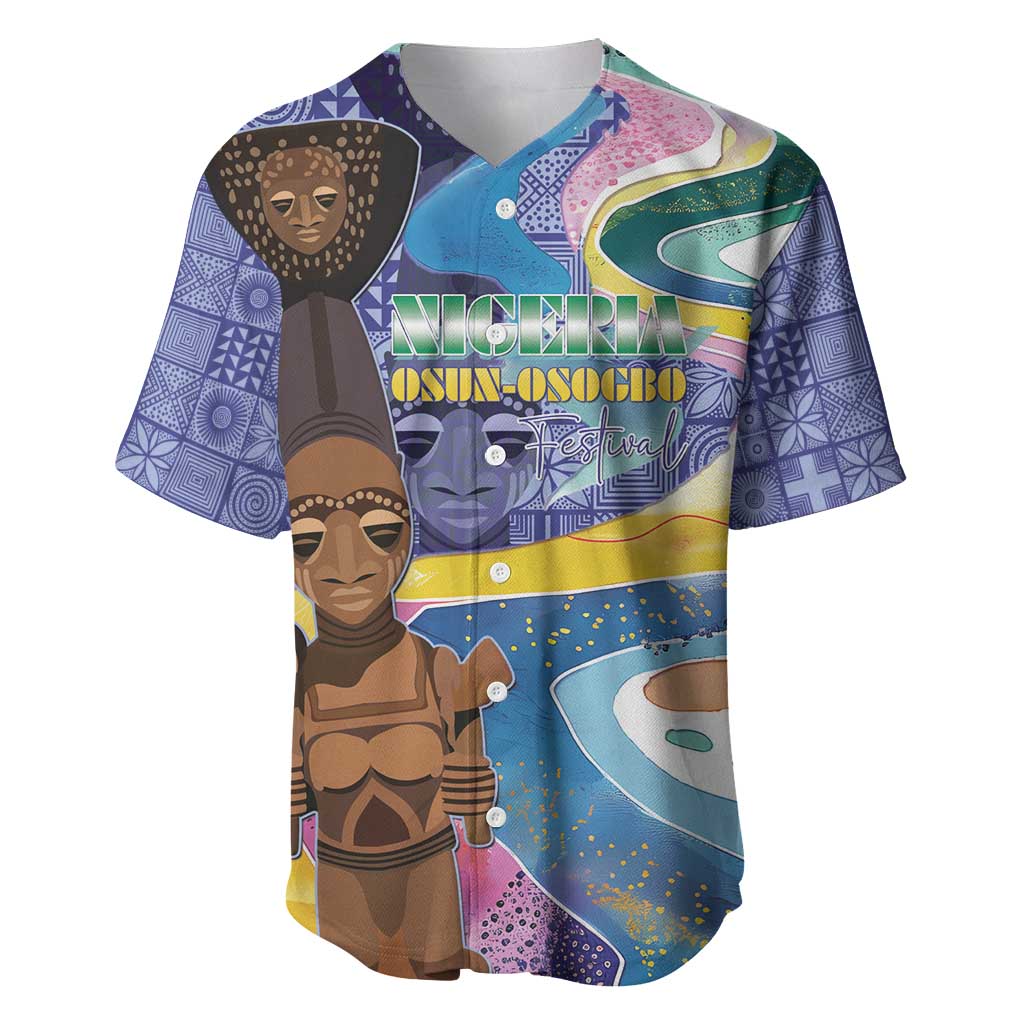 Nigeria Osun-Osogbo Festival Baseball Jersey Oshun God - Yoruba Pattern - Wonder Print Shop