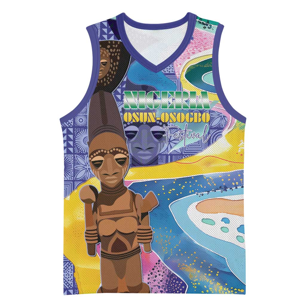 Nigeria Osun-Osogbo Festival Basketball Jersey Oshun God - Yoruba Pattern - Wonder Print Shop