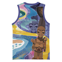 Nigeria Osun-Osogbo Festival Basketball Jersey Oshun God - Yoruba Pattern - Wonder Print Shop