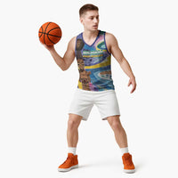 Nigeria Osun-Osogbo Festival Basketball Jersey Oshun God - Yoruba Pattern - Wonder Print Shop