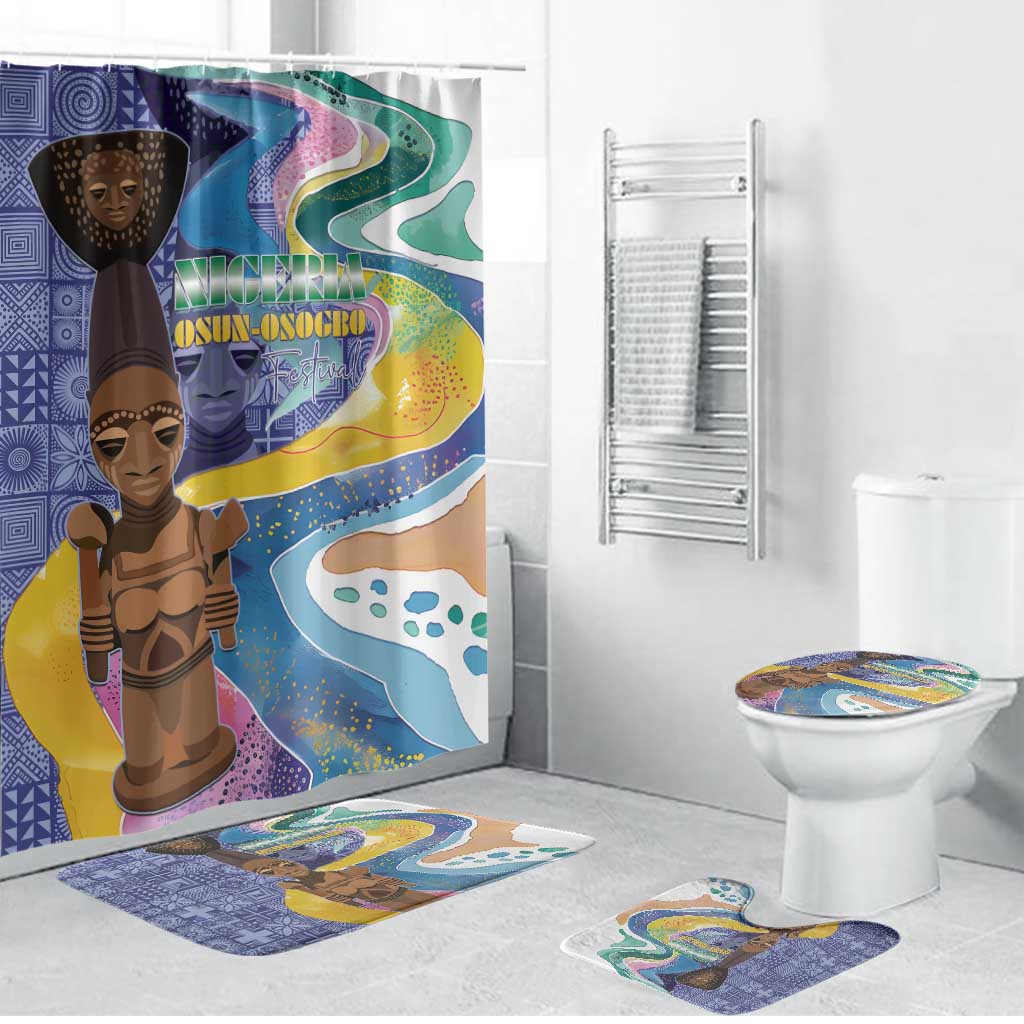 Nigeria Osun-Osogbo Festival Bathroom Set Oshun God - Yoruba Pattern - Wonder Print Shop