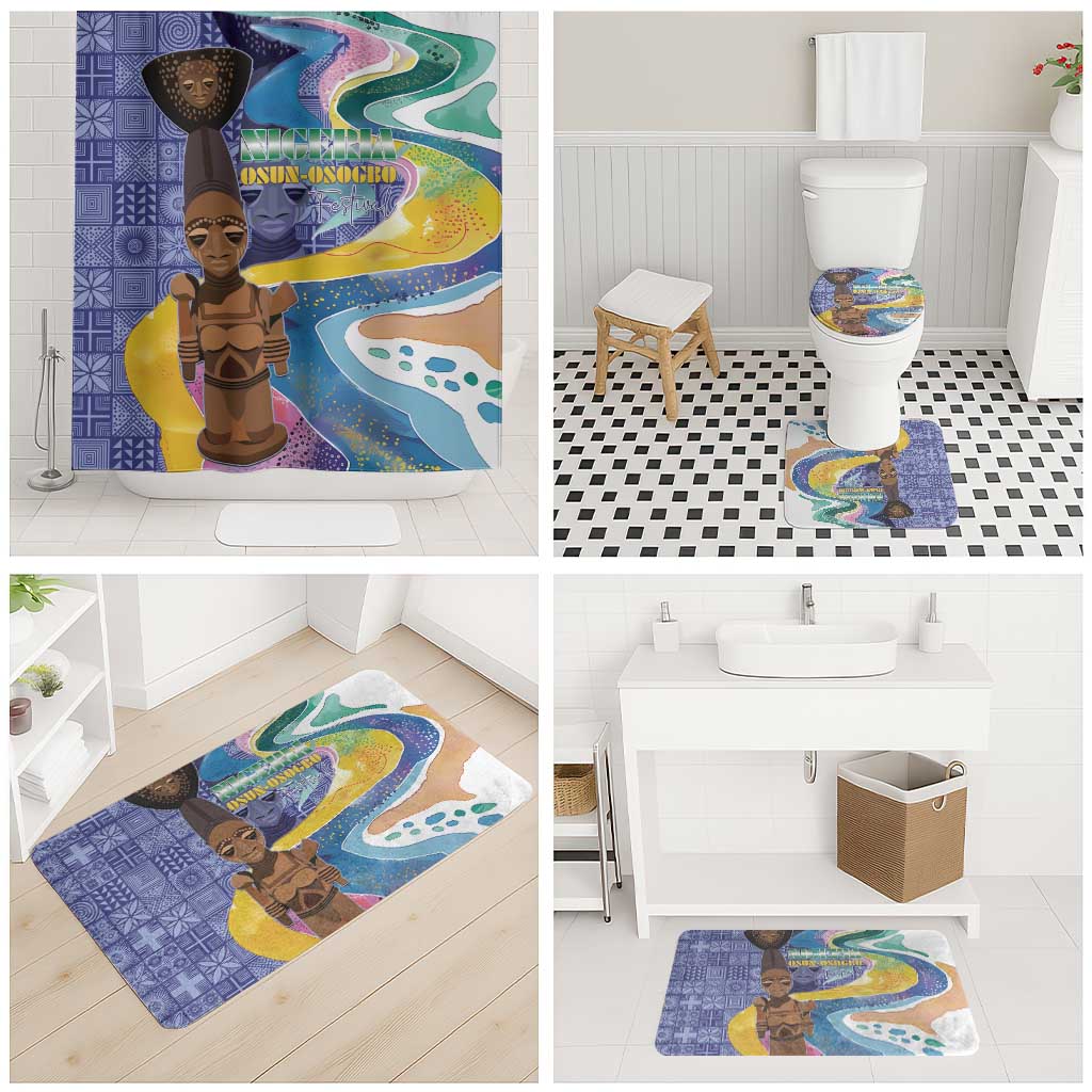Nigeria Osun-Osogbo Festival Bathroom Set Oshun God - Yoruba Pattern - Wonder Print Shop