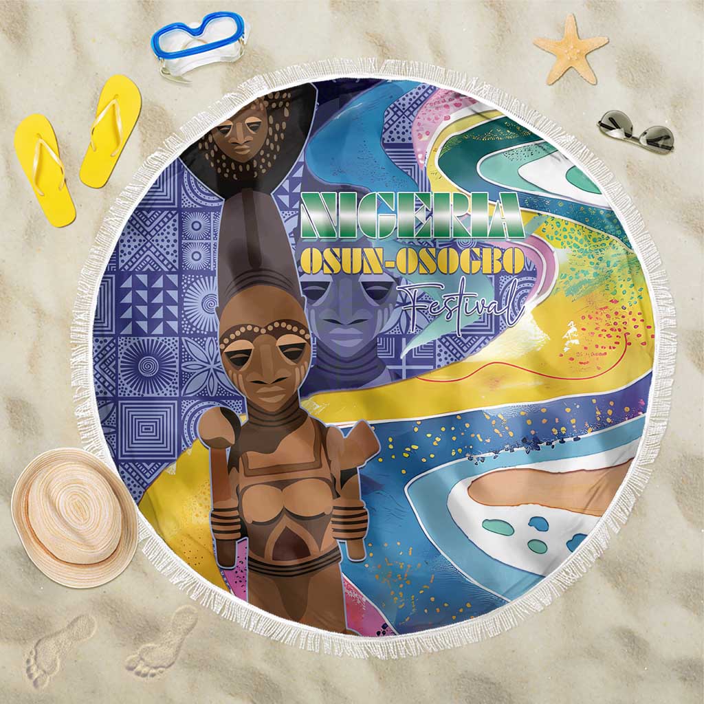 Nigeria Osun-Osogbo Festival Beach Blanket Oshun God - Yoruba Pattern - Wonder Print Shop