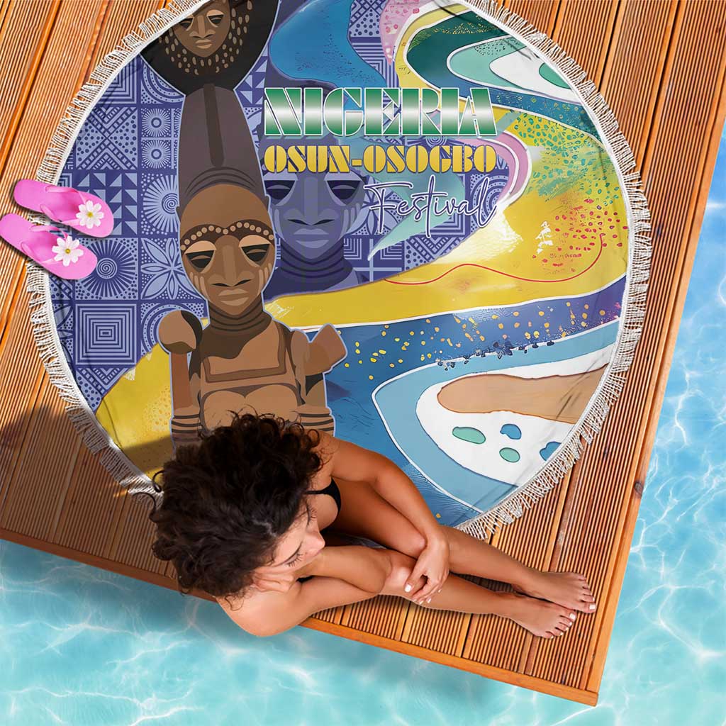 Nigeria Osun-Osogbo Festival Beach Blanket Oshun God - Yoruba Pattern - Wonder Print Shop