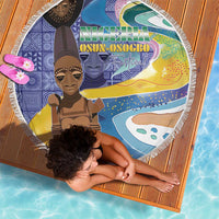 Nigeria Osun-Osogbo Festival Beach Blanket Oshun God - Yoruba Pattern - Wonder Print Shop