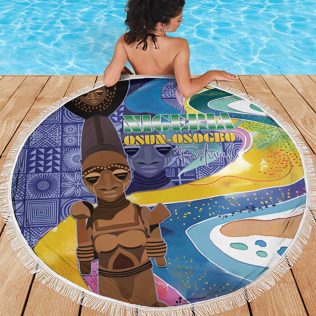 Nigeria Osun-Osogbo Festival Beach Blanket Oshun God - Yoruba Pattern - Wonder Print Shop