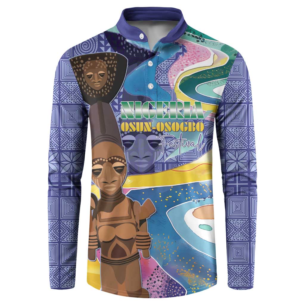 Nigeria Osun-Osogbo Festival Button Sweatshirt Oshun God - Yoruba Pattern - Wonder Print Shop