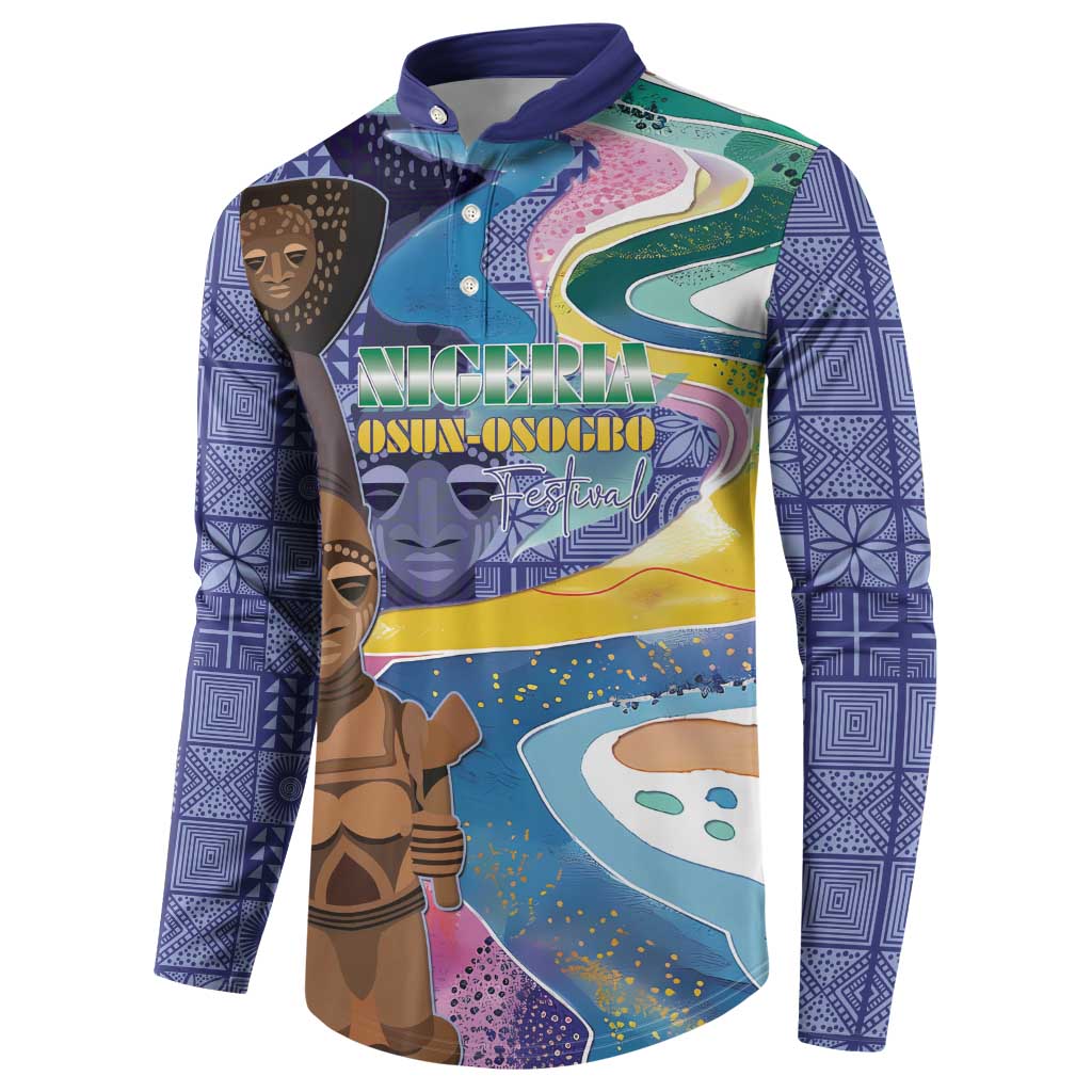 Nigeria Osun-Osogbo Festival Button Sweatshirt Oshun God - Yoruba Pattern - Wonder Print Shop