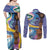 Nigeria Osun-Osogbo Festival Couples Matching Off Shoulder Maxi Dress and Long Sleeve Button Shirt Oshun God - Yoruba Pattern - Wonder Print Shop