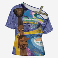 Nigeria Osun-Osogbo Festival Cross Shoulder Shirt Oshun God - Yoruba Pattern - Wonder Print Shop