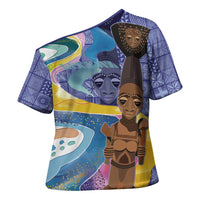 Nigeria Osun-Osogbo Festival Cross Shoulder Shirt Oshun God - Yoruba Pattern - Wonder Print Shop