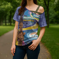 Nigeria Osun-Osogbo Festival Cross Shoulder Shirt Oshun God - Yoruba Pattern - Wonder Print Shop