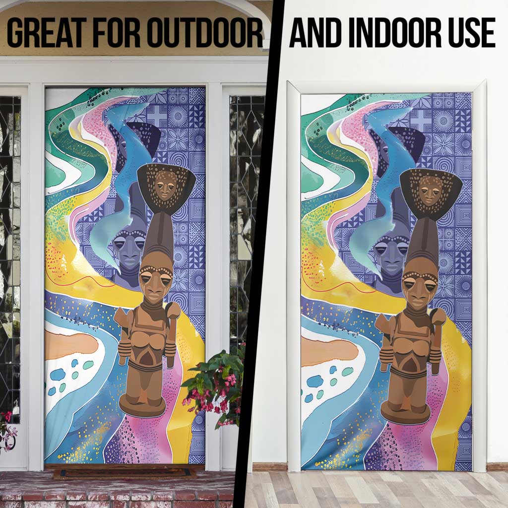 Nigeria Osun-Osogbo Festival Door Cover Oshun God - Yoruba Pattern - Wonder Print Shop