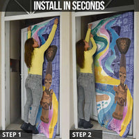 Nigeria Osun-Osogbo Festival Door Cover Oshun God - Yoruba Pattern - Wonder Print Shop