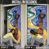 Nigeria Osun-Osogbo Festival Door Cover Oshun God - Yoruba Pattern - Wonder Print Shop