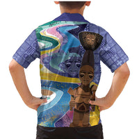 Nigeria Osun-Osogbo Festival Family Matching Mermaid Dress and Hawaiian Shirt Oshun God - Yoruba Pattern - Wonder Print Shop