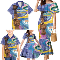 Nigeria Osun-Osogbo Festival Family Matching Mermaid Dress and Hawaiian Shirt Oshun God - Yoruba Pattern - Wonder Print Shop