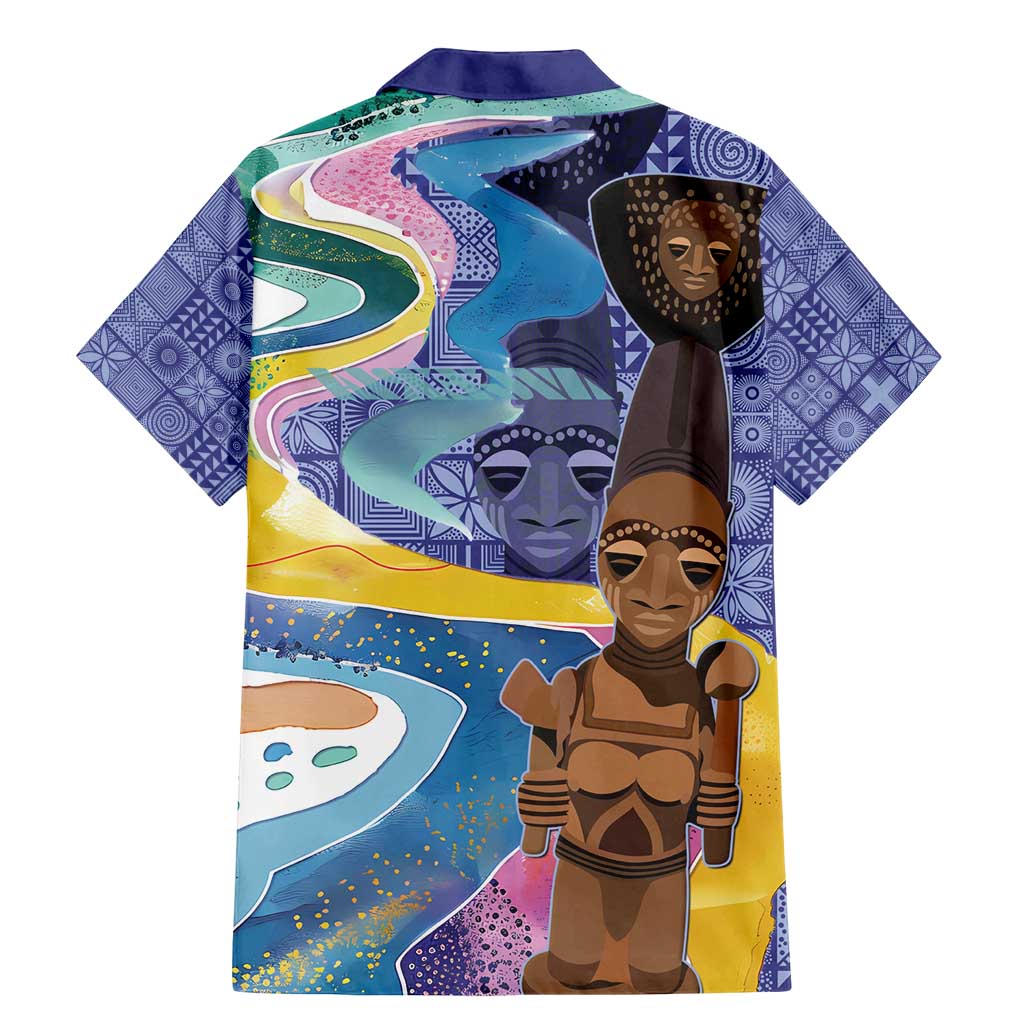 Nigeria Osun-Osogbo Festival Family Matching Mermaid Dress and Hawaiian Shirt Oshun God - Yoruba Pattern - Wonder Print Shop