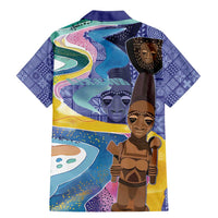 Nigeria Osun-Osogbo Festival Family Matching Mermaid Dress and Hawaiian Shirt Oshun God - Yoruba Pattern - Wonder Print Shop