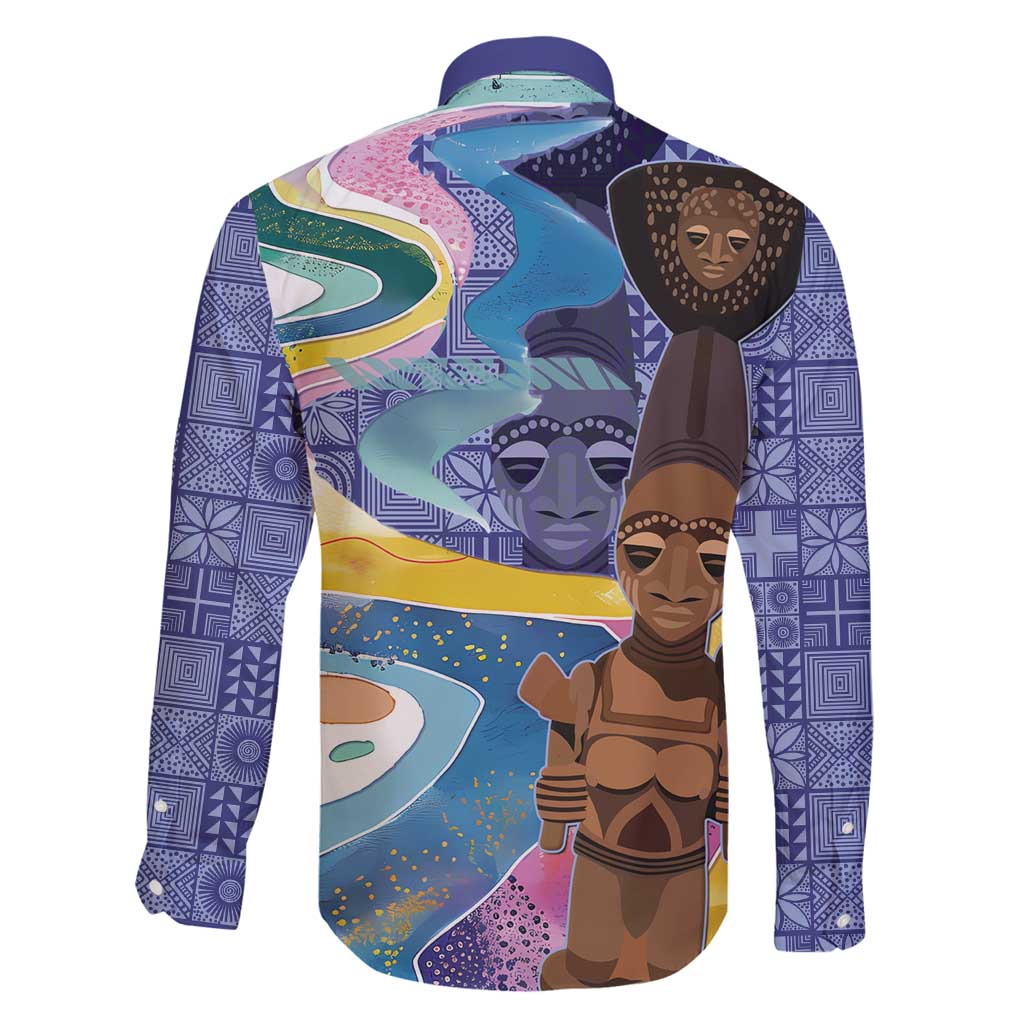 Nigeria Osun-Osogbo Festival Family Matching Mermaid Dress and Hawaiian Shirt Oshun God - Yoruba Pattern - Wonder Print Shop
