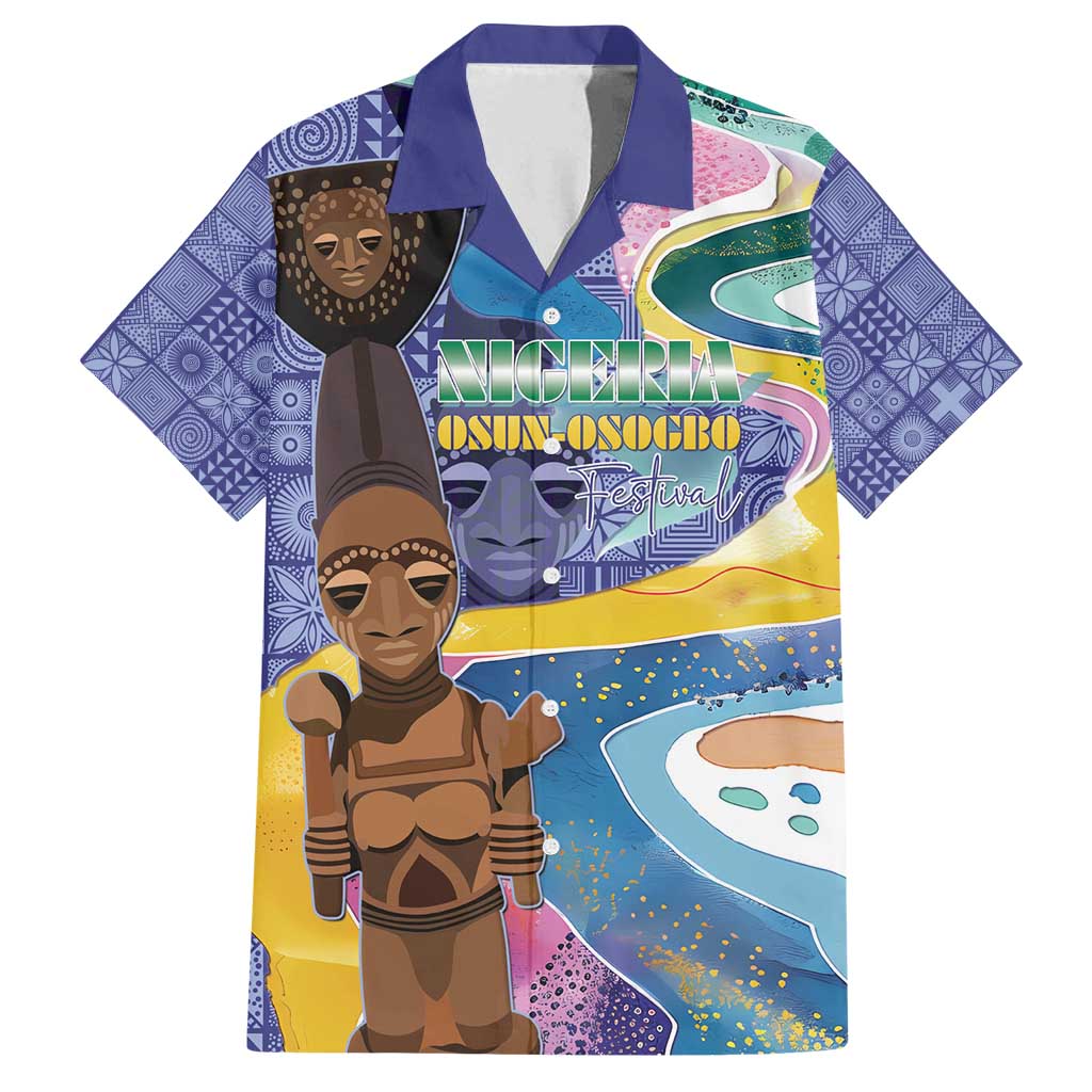 Nigeria Osun-Osogbo Festival Family Matching Off Shoulder Short Dress and Hawaiian Shirt Oshun God - Yoruba Pattern - Wonder Print Shop