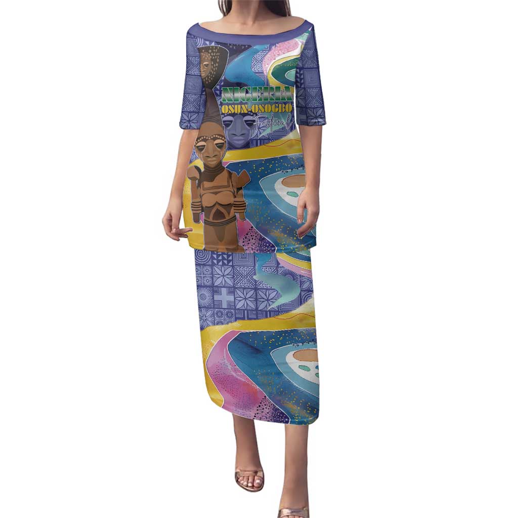 Nigeria Osun-Osogbo Festival Family Matching Puletasi and Hawaiian Shirt Oshun God - Yoruba Pattern - Wonder Print Shop