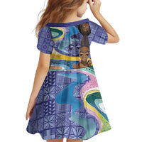 Nigeria Osun-Osogbo Festival Family Matching Short Sleeve Bodycon Dress and Hawaiian Shirt Oshun God - Yoruba Pattern - Wonder Print Shop