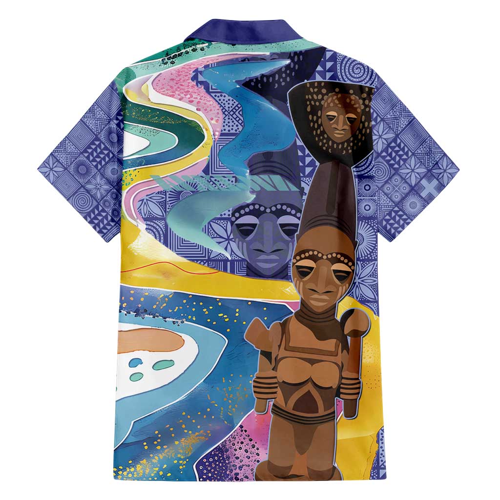 Nigeria Osun-Osogbo Festival Family Matching Summer Maxi Dress and Hawaiian Shirt Oshun God - Yoruba Pattern - Wonder Print Shop