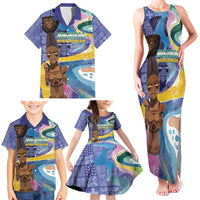 Nigeria Osun-Osogbo Festival Family Matching Tank Maxi Dress and Hawaiian Shirt Oshun God - Yoruba Pattern - Wonder Print Shop