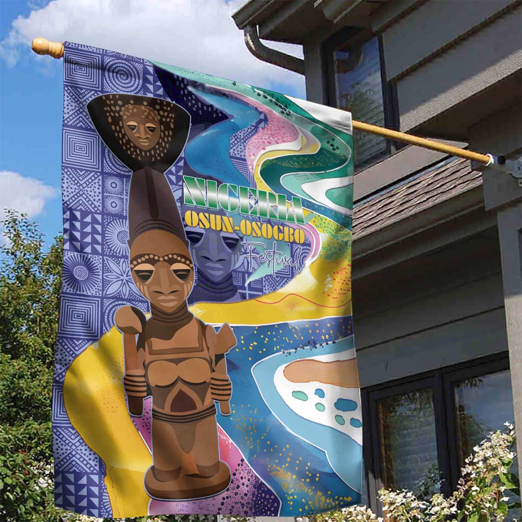 Nigeria Osun-Osogbo Festival Garden Flag Oshun God - Yoruba Pattern - Wonder Print Shop