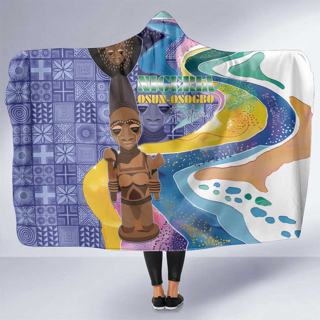 Nigeria Osun-Osogbo Festival Hooded Blanket Oshun God - Yoruba Pattern - Wonder Print Shop