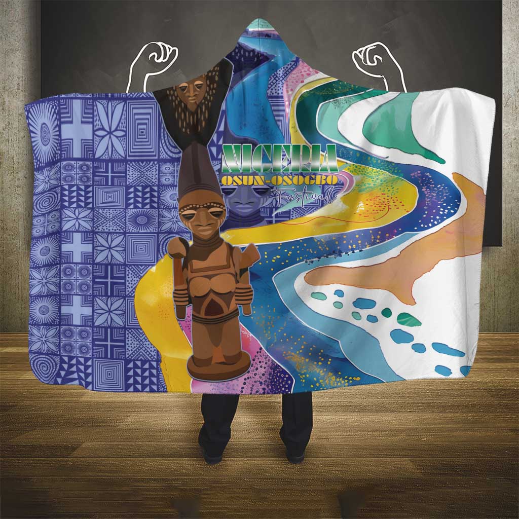 Nigeria Osun-Osogbo Festival Hooded Blanket Oshun God - Yoruba Pattern - Wonder Print Shop