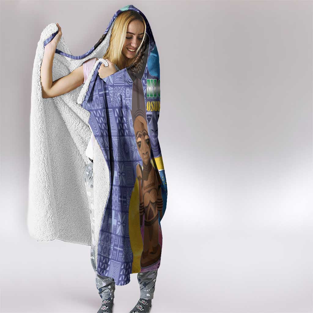Nigeria Osun-Osogbo Festival Hooded Blanket Oshun God - Yoruba Pattern - Wonder Print Shop