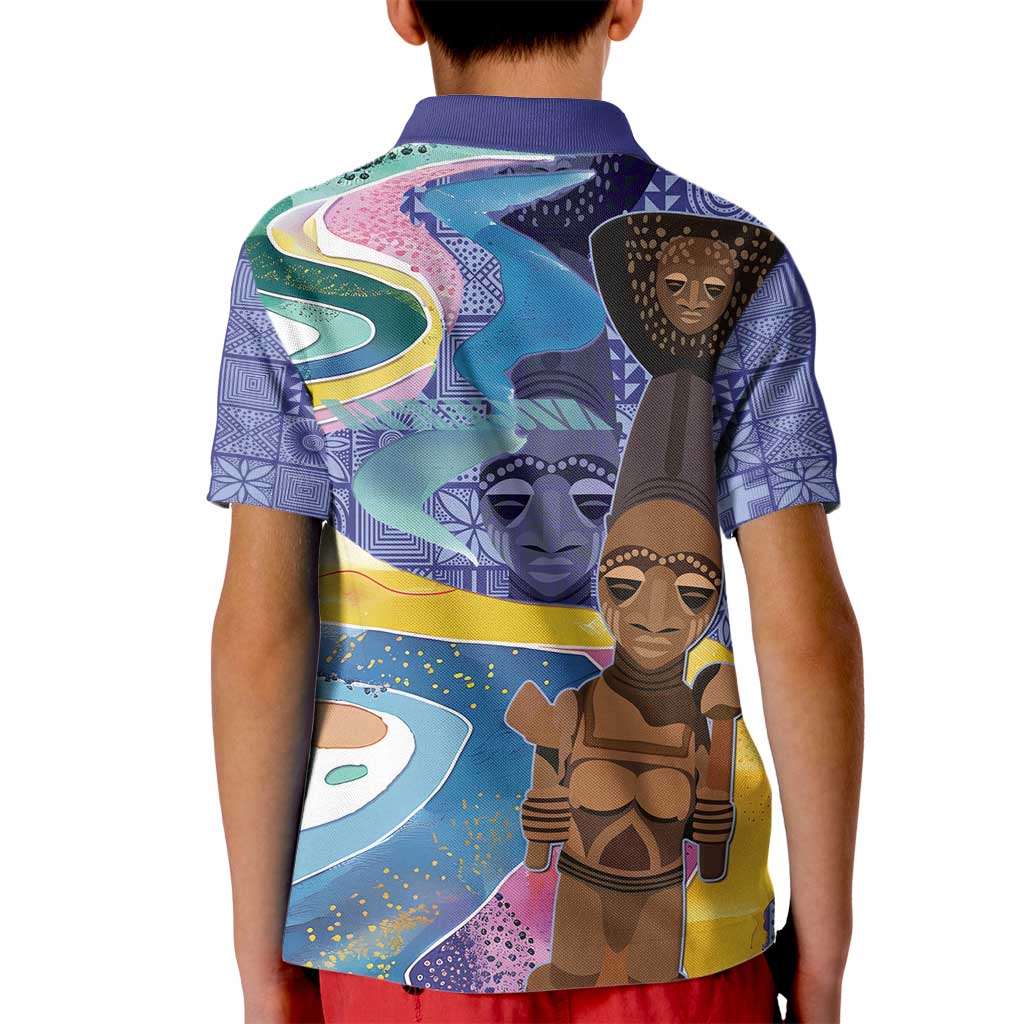 Nigeria Osun-Osogbo Festival Kid Polo Shirt Oshun God - Yoruba Pattern - Wonder Print Shop