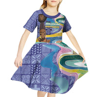 Nigeria Osun-Osogbo Festival Kid Short Sleeve Dress Oshun God - Yoruba Pattern - Wonder Print Shop