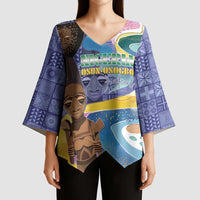 Nigeria Osun-Osogbo Festival Kimono Sleeve Blouse Oshun God - Yoruba Pattern - Wonder Print Shop
