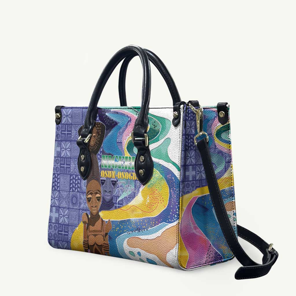 Nigeria Osun-Osogbo Festival Leather Bag Oshun God - Yoruba Pattern - Wonder Print Shop