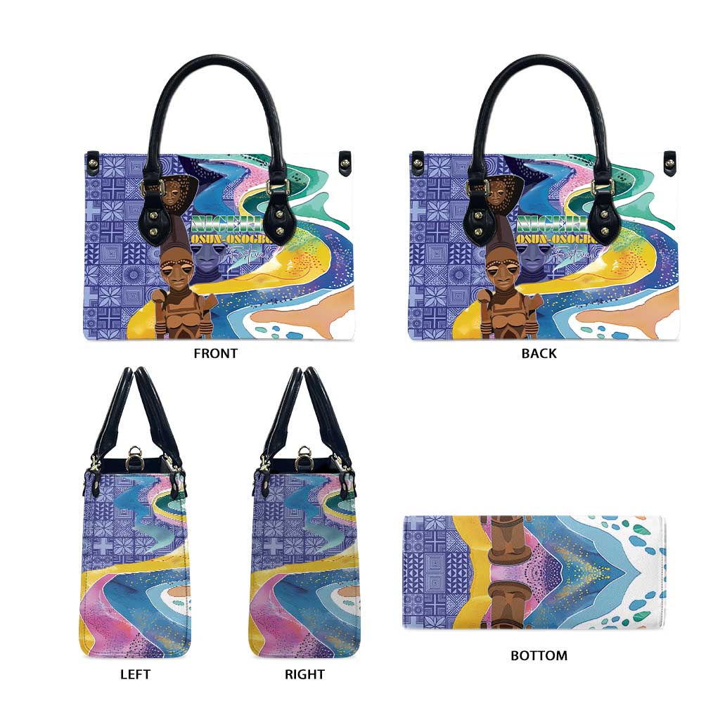 Nigeria Osun-Osogbo Festival Leather Bag Oshun God - Yoruba Pattern - Wonder Print Shop