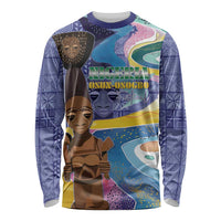 Nigeria Osun-Osogbo Festival Long Sleeve Shirt Oshun God - Yoruba Pattern - Wonder Print Shop