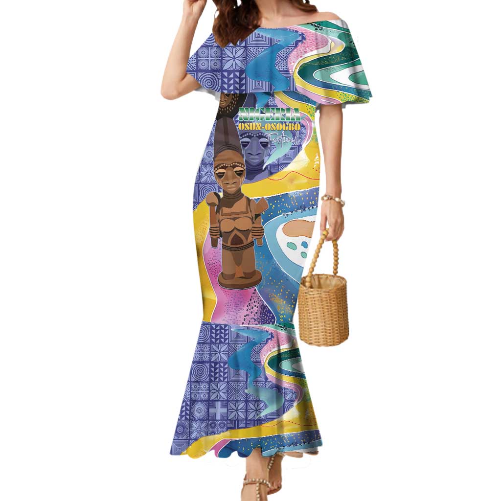 Nigeria Osun-Osogbo Festival Mermaid Dress Oshun God - Yoruba Pattern - Wonder Print Shop