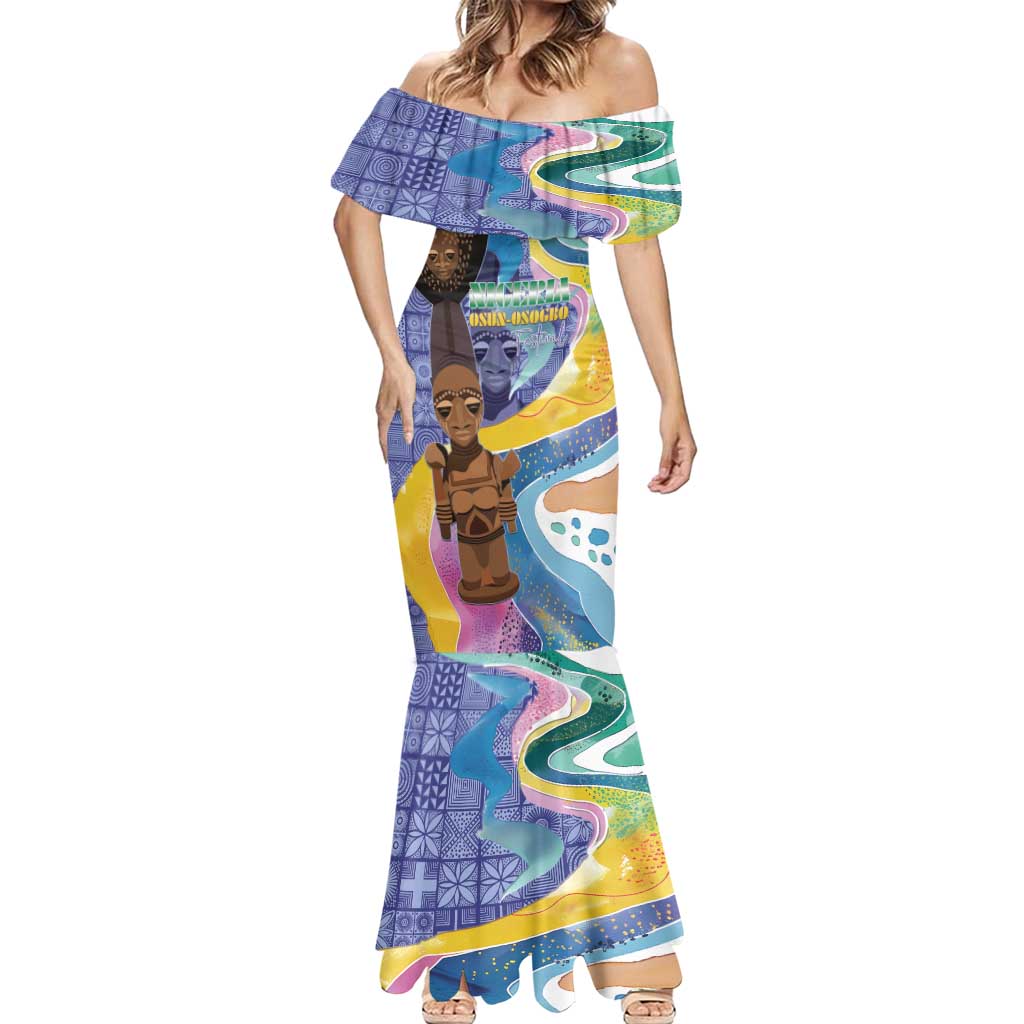 Nigeria Osun-Osogbo Festival Mermaid Dress Oshun God - Yoruba Pattern - Wonder Print Shop